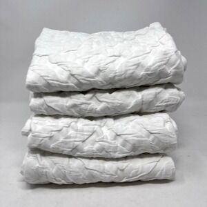 Pottery Barn Pillow Shams SET of 4 White‎ Cotton Textured Elevated Cottage Chic